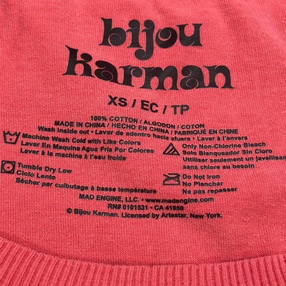 Mad Engine Women's Short Sleeve Bijou Karmen Graphic Tee Shirt XS New With Tags - Picture 7 of 13